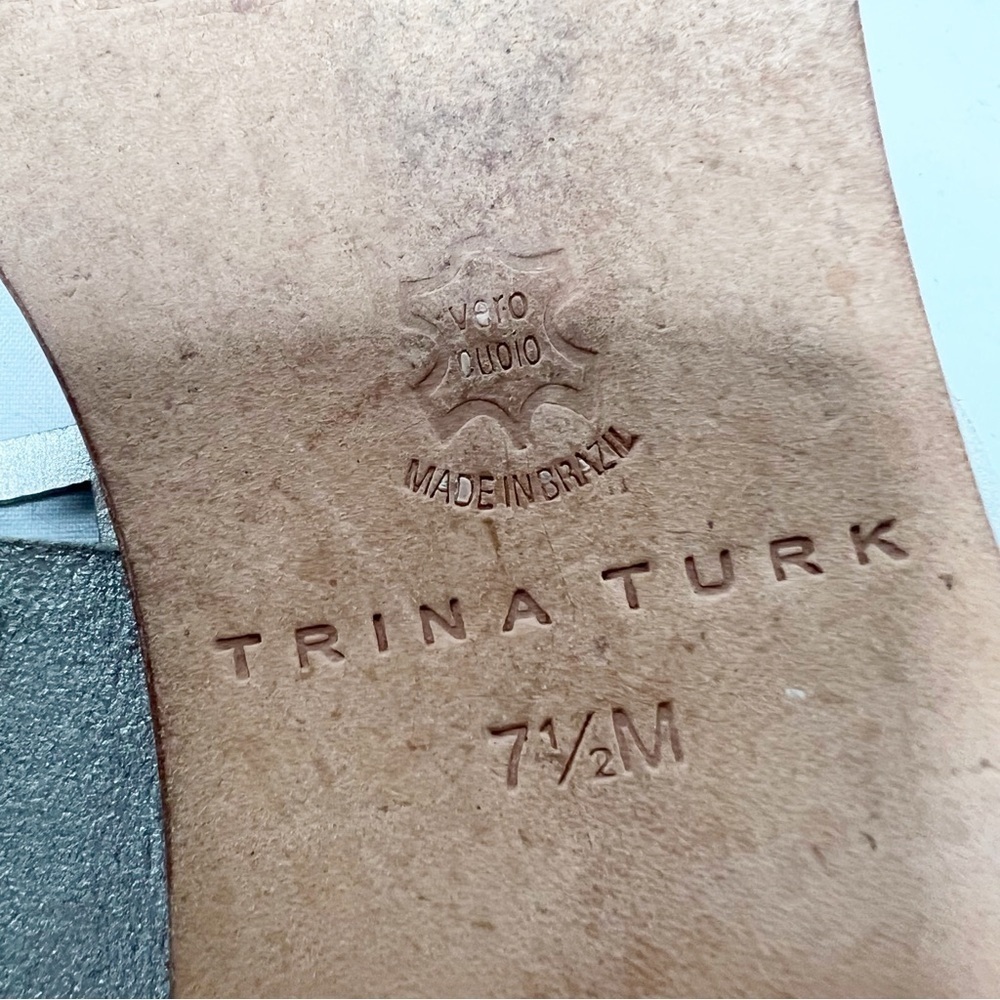 Trina Turk Metallic Leather Sandals Size 7.5 - Picture 6 of 6